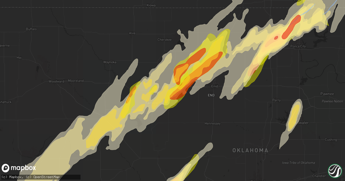 Hail Map in Ringwood, OK on April 27, 2024 HailTrace